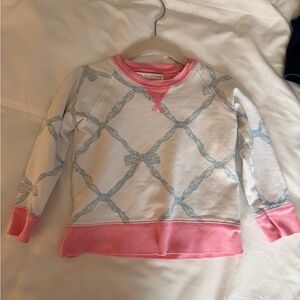 The Beaufort Bonnet Company Pink and White Bow Sweatshirt